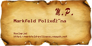 Markfeld Polixéna névjegykártya